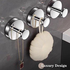 MQZAYZ Stainless Steel Suction Cup Hooks for Bathroom Bathroom Coat Hook Towel Hooks Robe Hook with Silver Brushed Finish (6Pick)