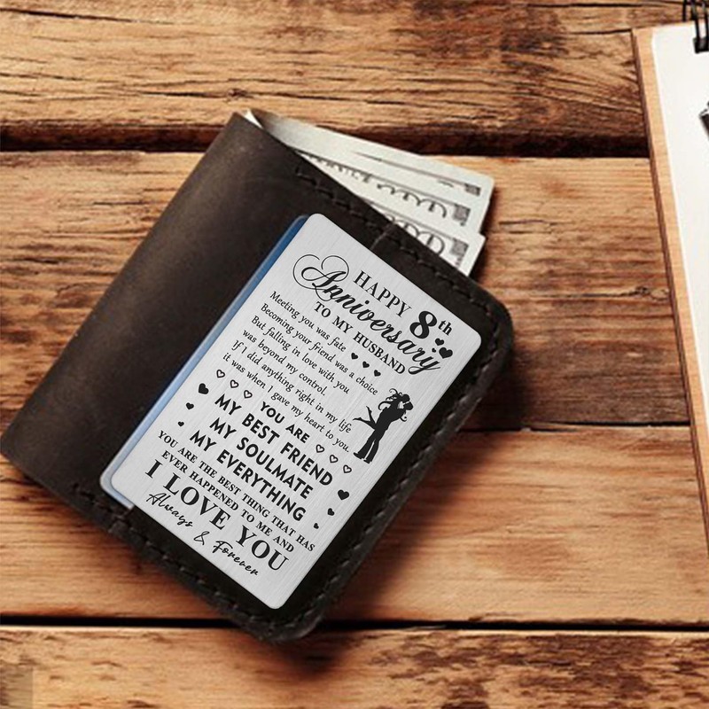 HYHYDHP 8th Anniversary Card Gifts for Husband - Happy 8