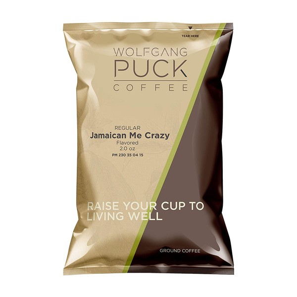 Wolfgang Puck Coffee, Jamaica Me Crazy, each 2.0 ounce Portion Pack makes 8-10 cups (Pack of 18)