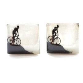 Mountain Bike Cufflinks, Cycling Cufflinks, Tour de France Cufflinks, Bicycle Cufflinks, Sport Cufflinks