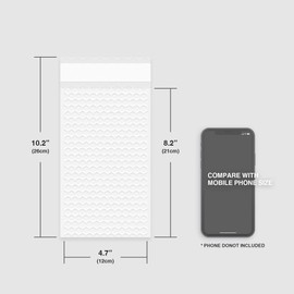 Yomuse 50pcs Padded Envelopes, 120mm x 210mm (4.7x8.3 Inch) Poly Bubble Mailers Self Seal, Waterproof Postal Bags for Mailing/Packaging (Rose)