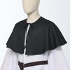 BLESSUME Unisex Medieval Short Cape Cloak (XX-Large, Black)