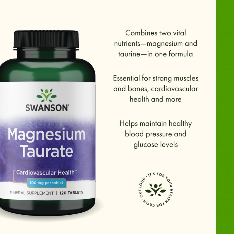 Swanson Magnesium Taurate - Mineral Supplement - Natural Magnesium &