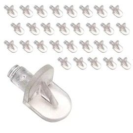 30 Clear Plastic 5mm M5 Shelf Supports Stud Pegs Kitchen Cabinets Flat Pack Furniture Spare Parts