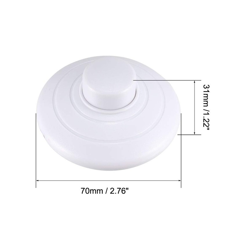 uxcell Inline Latching Foot Pedal Push Button Switch, Round Lamp