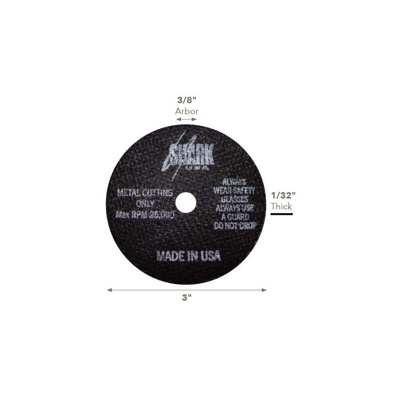 Shark Industries 3" x 1/32" x 3/8" Cut-off Wheels 54