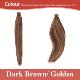 JJstar 70cm Straight Ponytail Extension, Clip-in Wrap Around Synthetic Hairpiece for Women