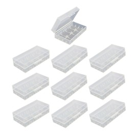 STEPMAX 10 Pack Plastics Storage Case Holder Box for 18650 CR123 CR123A 16340 Battery Clear
