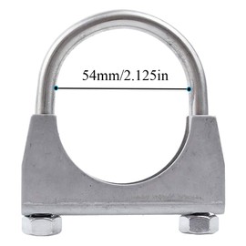 TOTMOX U-Bolt Muffler/Exhaust Clamp Stainless Steel,U-Shaped Clamp for Muffler Exhaust Pipe (2.125"/2.75")