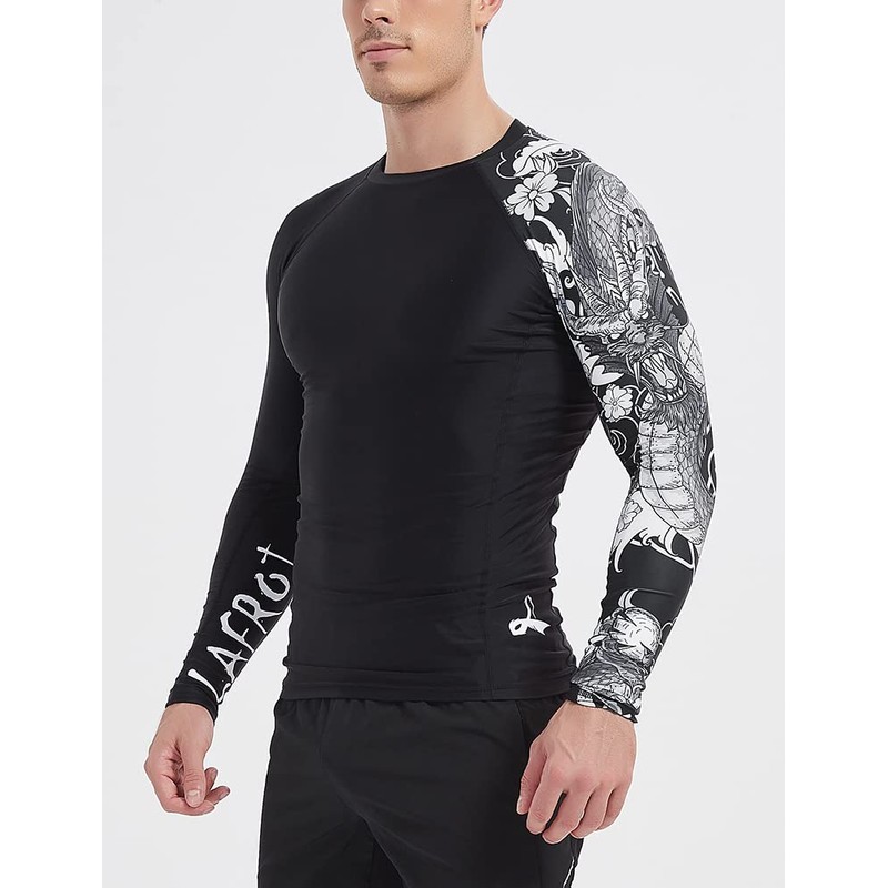 LAFROI Men's Long Sleeve UPF 50+ Baselayer Skins Performance Fit