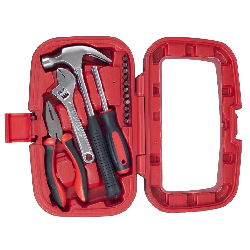 15-Piece Tool Set - Household Tool Kit with Hammer, Multi-Bit