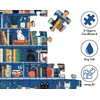 Cat Bookshelf Puzzle for Adults 1000 Pieces, Kitty Book Puzzle