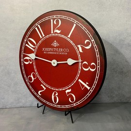 Red & White Wall Clock | Ultra Quiet Quartz Mechanism | Hand Made in USA Beautiful Crisp Lasting Color | Comes in 8 Sizes | 30-Inch