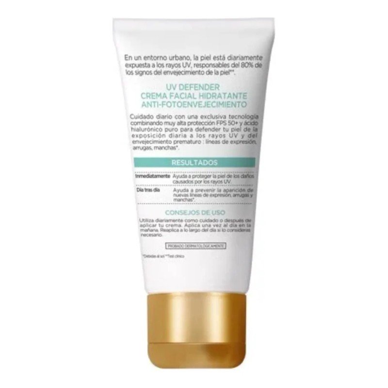 Oréal Paris Protector Solar Defender Anti Fotoenvejecimiento Brillo Fps50 40g