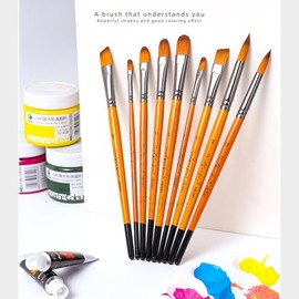 Juego de 12 Pinceles para Pintar, Pinceles de Artista con Pelo de nailon para artistas, acrílicos, acuarelas, gouache, pintura facial para un gran dib