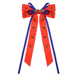 Boderier Game Day Accessories Hair Bows for Women Football Hair Bow Clip Long Tail Satin Ribbon Bow Barrette Hair Clip Sports Fan Hair Accessories orange blue