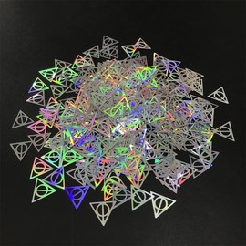 10 Grams/Pack - Hollow Triangles Shape Glitter Sequins for Festival Rave Beauty Makeup Face Body Nail Crafts Art Decoration (Sliver)