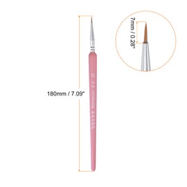 sourcing map 3pcs Detail Paint Brushes 7mm Pointed Tip 185mm Length Nylon Hair Miniature Painting Brush for Watercolor Oil Acrylic Painting(00#), Pink