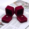 POKOFO Classic Velvet Engagement Ring Box Earring Jewelry Case Gift