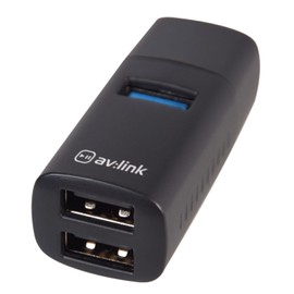 AV:Link | 3-Port Mini USB Type-A Hub for Effortlessly Expanding your USB-Slots with High-Speed Data Transfer Rates | Supports Transfer Speeds Up To 5Gbps (USB3.2) & 480Mbps (USB2.0)