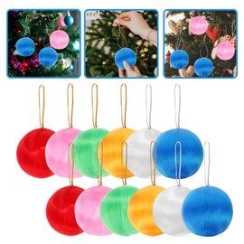 Ciieeo 30Pcs Silk Christmas Ball Ornaments Colorful Satin Ball Christmas Tree Hanging Decor Colored Shatterproof Bulbs Luxury Baubles Holiday Party Favor Random Color