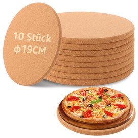 CYEER Cork Trivets Round Diameter 19 cm Thickness 1 cm Pack of 10