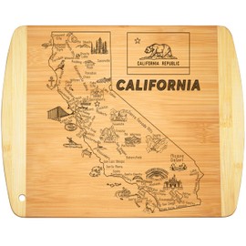 California State Gift Cutting Board, 11" x 8.5" - Decoration & Small Charcuterie Serving Board for Snacks - Perfect Home & Kitchen Gift Featuring California State Map - Bamboo Wood Serving Board