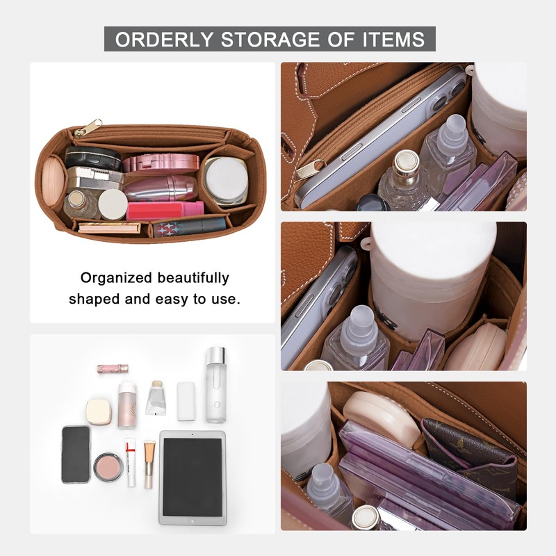 LOUKAYCCI Felt Purse Organizer insert for birkin 25 bag organizer