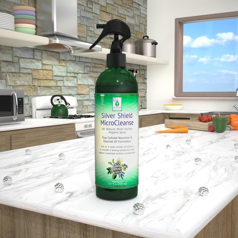 Silver Shield Sanitizer, All Natural Colloidal Silver MicroCleanser, 12 oz.