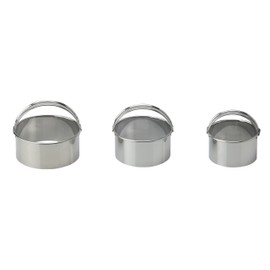 Mrs. Anderson's Baking Anderson’s Cookie and Fondant Cutters, Stainless Steel, 3-Piece Graduated Round Set with Handles, Set of 3,42137,Black
