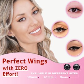 The Flick Stick Winged Eyeliner Stamp, 2 x Black Liquid Eyeliner Pens, Easy Cat Eye Stencil Makeup Tool, SmudgeProof & Waterpoof Eye Liner, Vamp Wing, Wingliner (10mm Classic, Midnight Black)