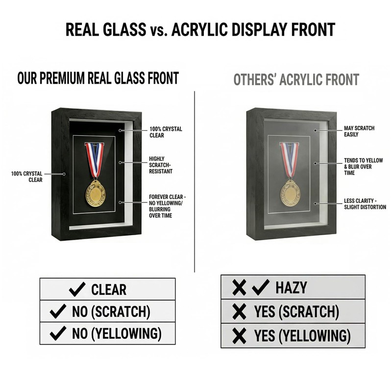 ZAYHENYOO Medal Display Case, Medal Display Shadow Box with Real