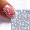 White Flower Nail Art Stickers 5D Embossed Flower Nail Decals