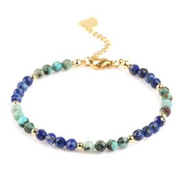 LIVLOKO 18k gold plated crystal bracelet, lapis lazuli bracelet, lapis lazuli crystal, lapis lazuli beads, chakra bracelet for women, chakra bracelet, crystal bracelets for women, ankle bracelet