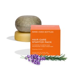 Solid Shampoo and Conditioner Bar Set | Best Shampoo Bars for Men and Women | For Thinning Hair, & Frizz Control | Paraben free | Natural Hair Bar Soap with Rosemary Extract