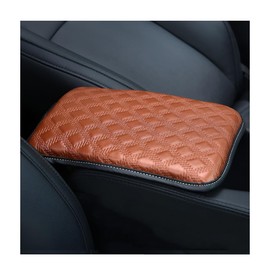 CGEAMDY Car Centre Armrest Pad, Leather Car Armrest Box Pad, Waterproof Car Armrest Seat Box Cover Protection, Universal Cars Interior Arm Rest Accessories for Most Vehicles, Truck, Cars(Brown)