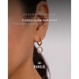 PURELEI® Closed Glow Earrings - Women's Earrings Made of Durable Stainless Steel - Waterproof Earrings Women - 1.4 cm Diameter - Fashion Jewellery for Your Individual Look, Stainless Steel