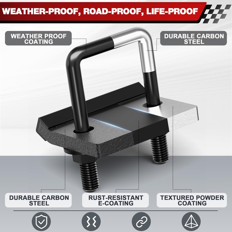 LONGSUN Anti Rattle Hitch Clamp for 1.25" to 2" Receivers