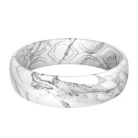 ThunderFit Silicone Wedding Bands for Women, Breathable Printed Design Rubber Engagement Rings 5.5mm Wide 1.8mm Thick - 1 Pack