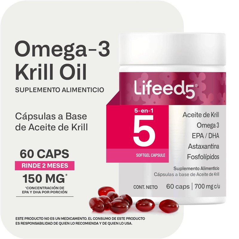 Aceite de Krill Antártico 500 mg con Astaxantina | Omega