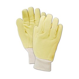 Carolina Glove KV-62104 Carolina Kevlar Jersey Reversible Work Gloves with Cotton Knit Wrist, Ladies (Fits Medium), Brown Yellow, Men's (Fits Large)