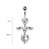 Pierced Owl 14GA 316L Stainless Steel Double CZ Crystal Heart