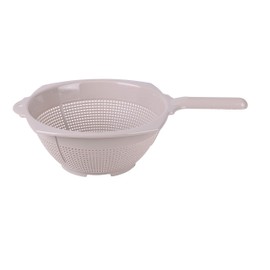 Urban Living Deep Plastic Colander Food Strainer With Handle Feet Plastic Colander Basket Food Pasta Spaghetti Rice Salad Fruit Vegetable Strainer Cooking Kitchen (Taupe)