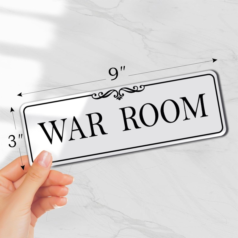 9x3 Inch War Room Sign Acrylic Self-stick Door Wall Signage
