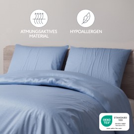 Dreamzie Cushion Cover 80 x 80 cm, Set of 2 - Pillowcases 80 x 80 cm, Blue with Soft Microfibre Zip, 80 x 80 cm Pillow Cover