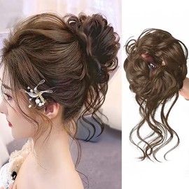 HAPVITAL Bun Wig, Clip-On Hair Extension, Hair Ornament, Bun, Updo, Japanese Traditional, Chignon, Partial, Volume Up, Point Wig, Perfect Hairstyle, Natural, Easy, Wedding, Adult Ceremony, Engagement