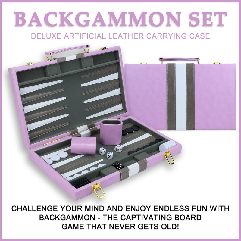 Backgammon Sets for Adults, 15 inch Backgammon Purple Sets Classic