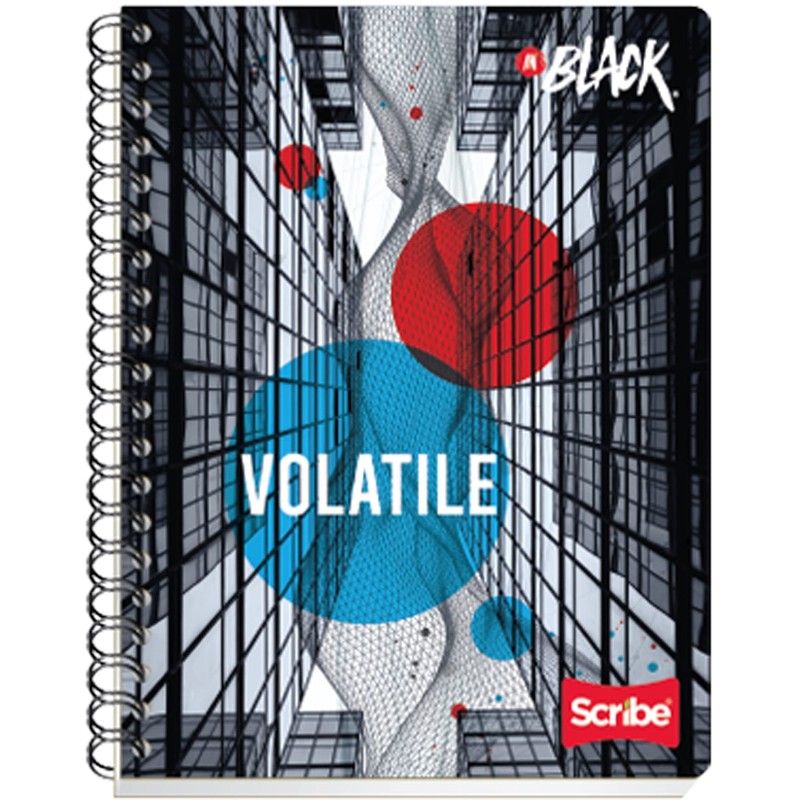 Scribe, INBLACK, Cuaderno Profesional con Espiral Doble de Pasta Semi