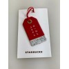 Starbucks Xmas Ornament Ceramic Tag Joy-Full Red Christmas 2017