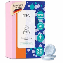 mfa Ultrasonic Cleaner Concentrate in Tablet Form Ultrasonic Cleaner for Glasses, Jewellery (Gold Jewellery, Silver Jewellery), Coin Cleaning and Instrument Disinfection (30 Tabs)